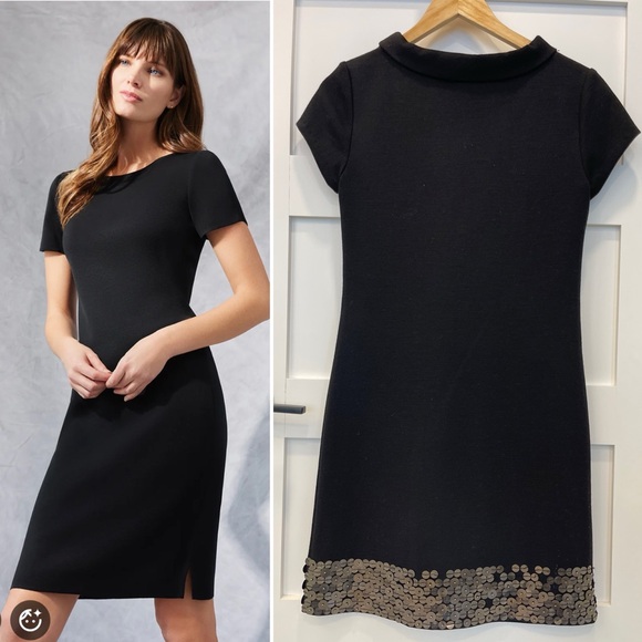 Kensie Dresses & Skirts - Cute sequined Kensie black wool dress with sequin hem S Kensie